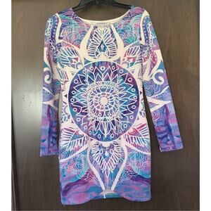 Peppermayo peacock purple bodycon dress womens size 8